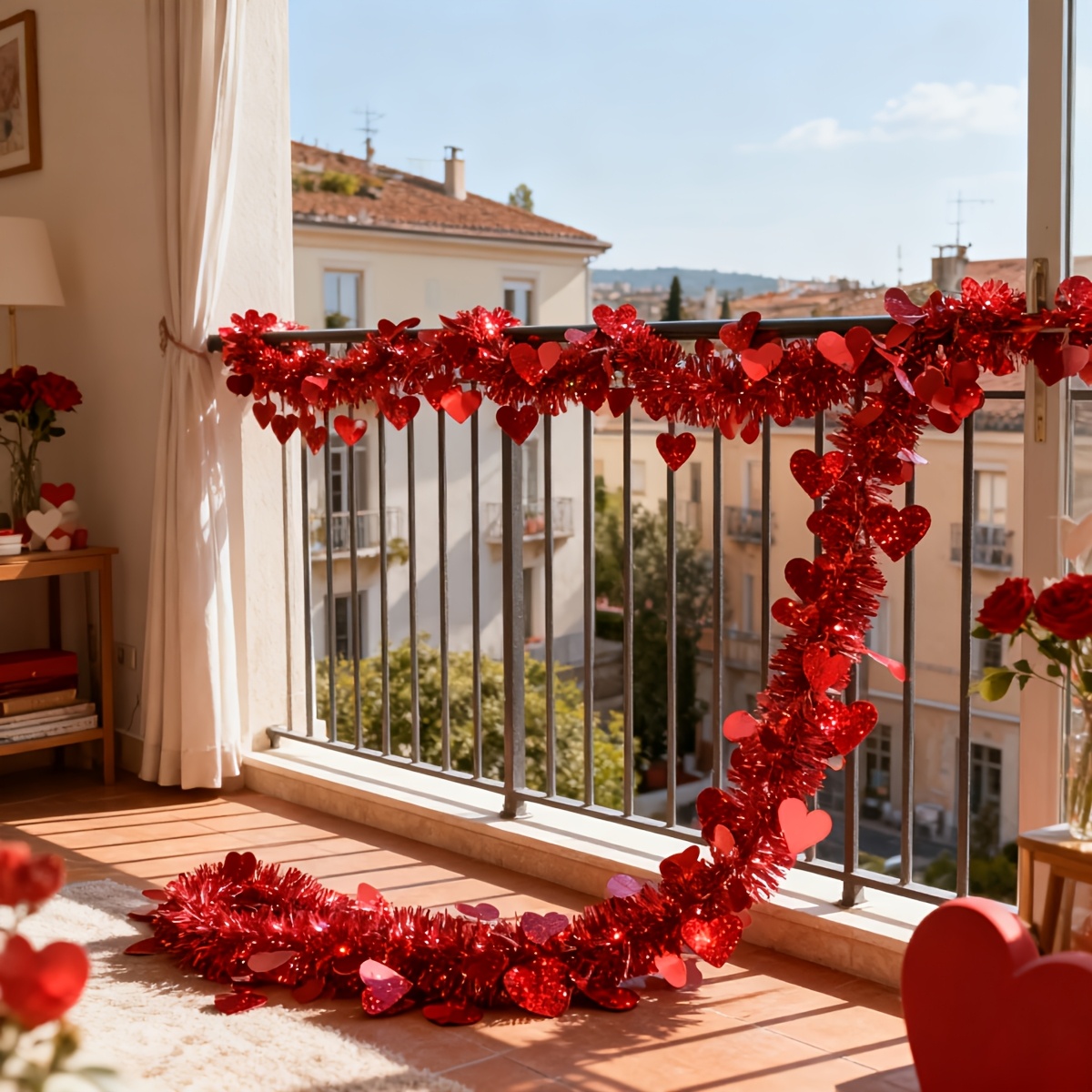 3pcs Red Heart Plastic Tinsel  - Tinsel Garland Decoration incelemesi ve fiyatı