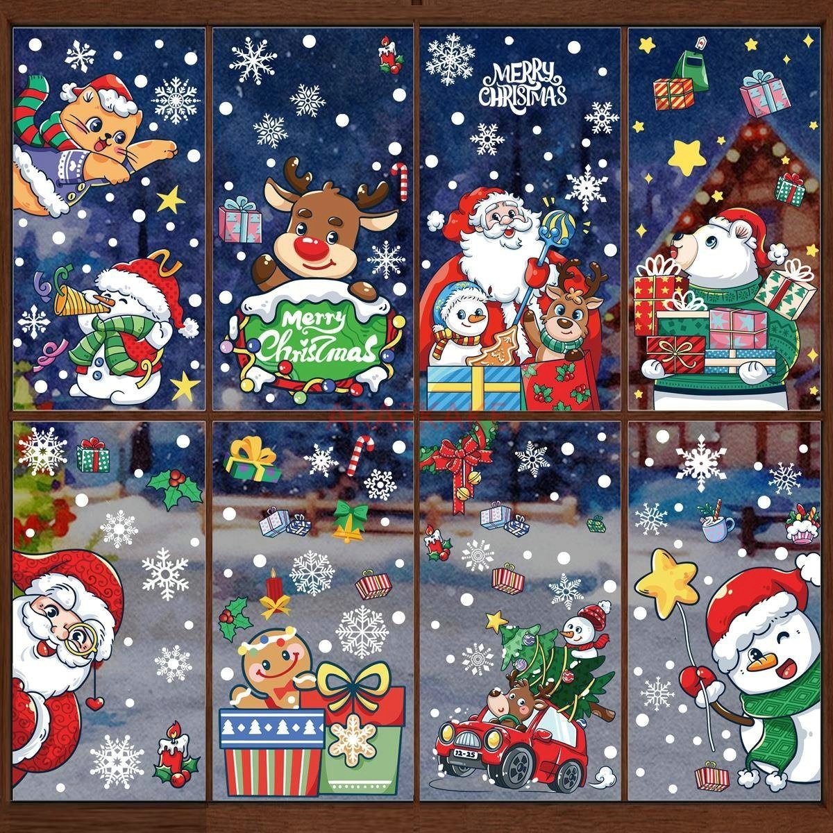 1set Snowman Static Window Sti - Snowflake Window Decal incelemesi ve fiyatı