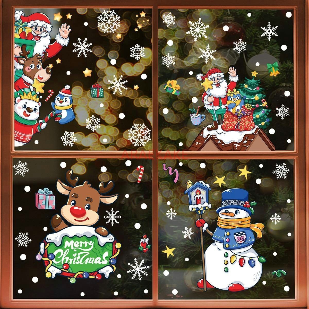 1set Snowman Static Window Sti - Snowflake Window Decal incelemesi ve fiyatı