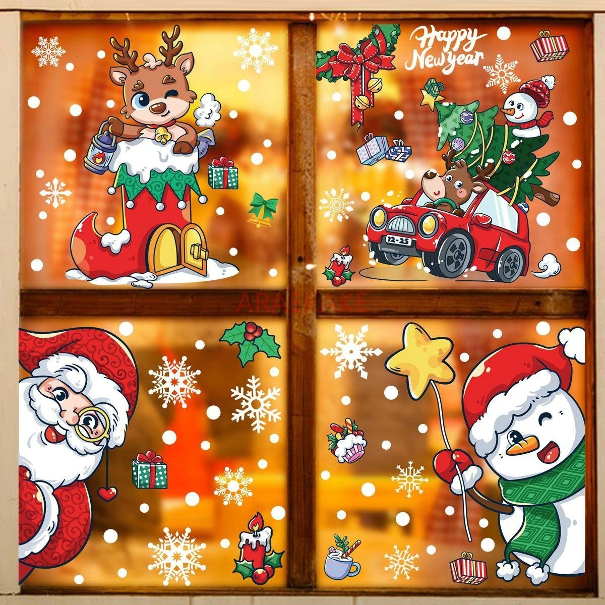 1set Snowman Static Window Sti - Snowflake Window Decal incelemesi ve fiyatı