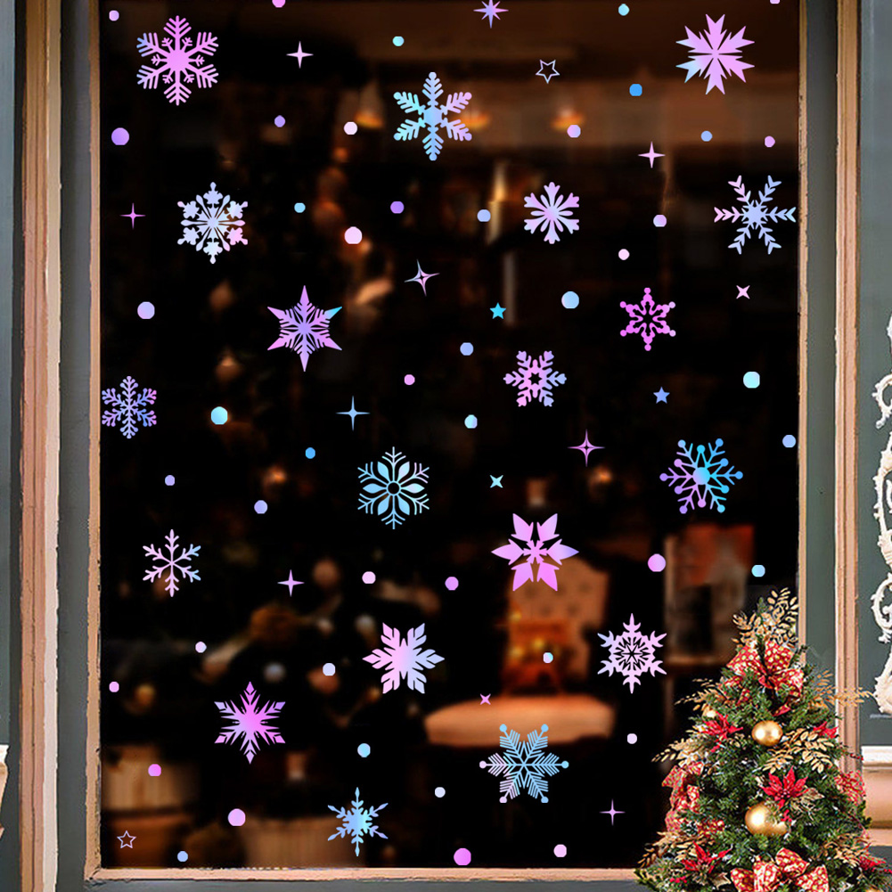 Colorful Luminous Snowflakes W - Snowflake Window Decal incelemesi ve fiyatı