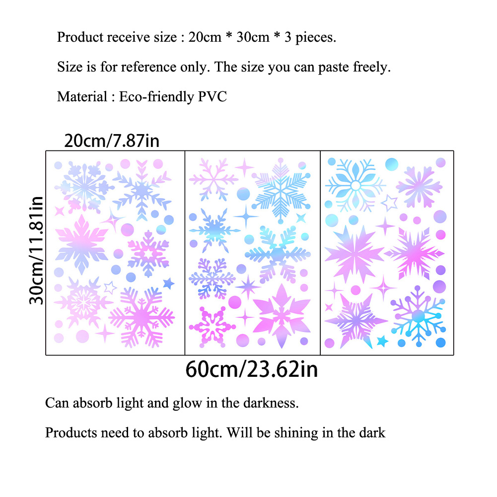 Colorful Luminous Snowflakes W - Snowflake Window Decal incelemesi ve fiyatı