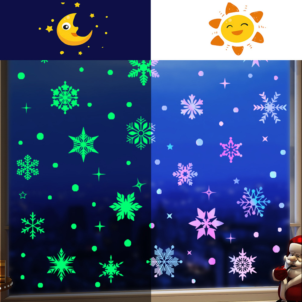 Colorful Luminous Snowflakes W - Snowflake Window Decal incelemesi ve fiyatı