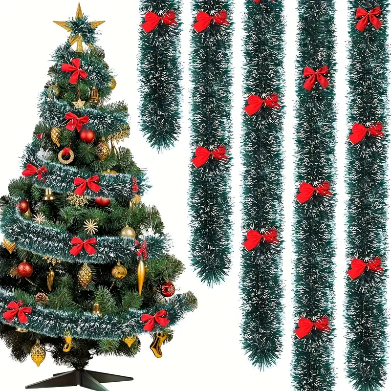 Christmas Bow Tinsel Ribbons G - Tinsel Garland Decoration incelemesi ve fiyatı