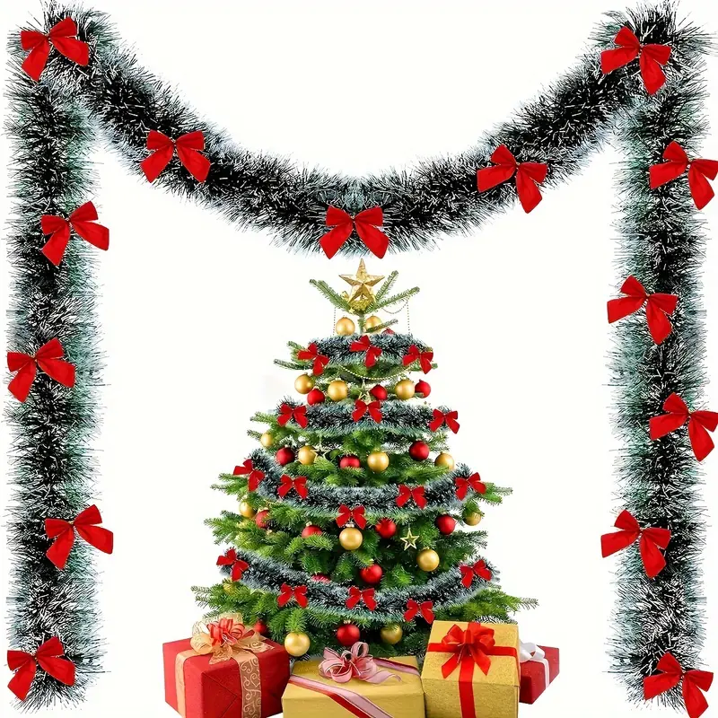 Christmas Bow Tinsel Ribbons G - Tinsel Garland Decoration incelemesi ve fiyatı