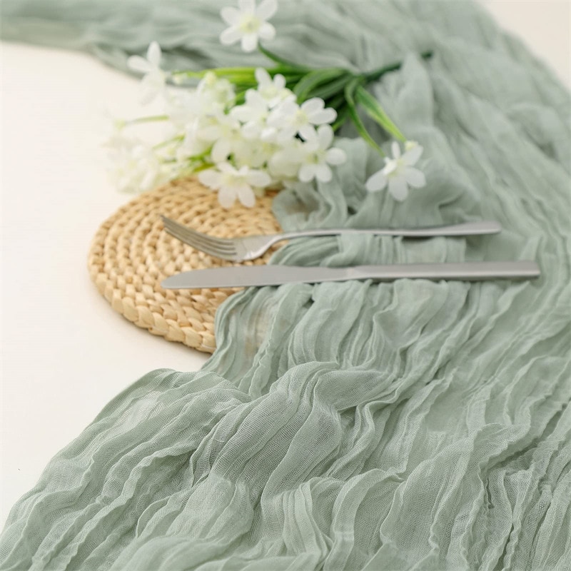 Semi-Sheer Gauze Wedding Party - Christmas Table Runner incelemesi ve fiyatı
