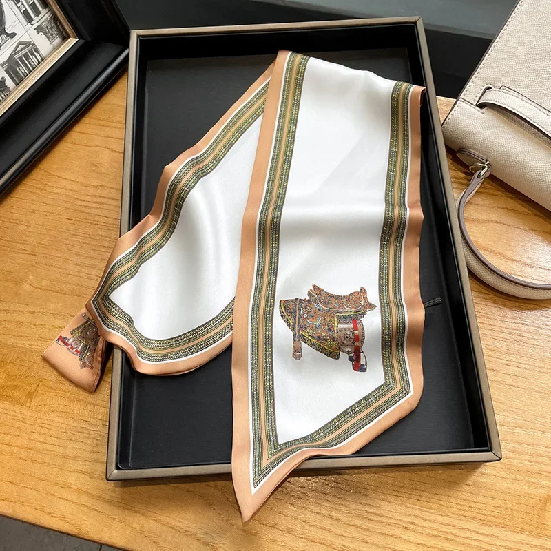 Retro Print Skinny Silk Scarfs - Ribbon Bow Gift incelemesi ve fiyatı