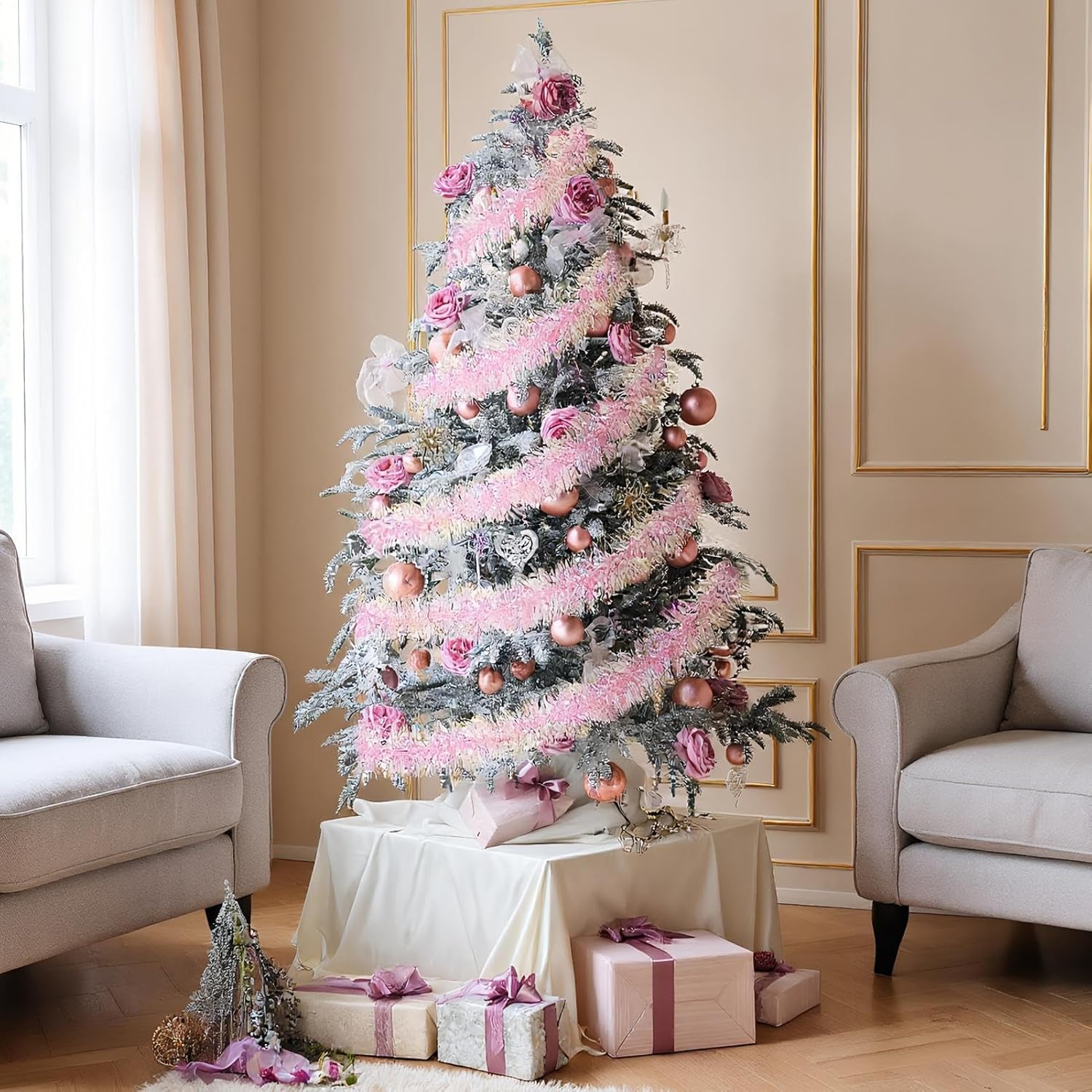 2M Pink Christmas Tinsel Garla - Tinsel Garland Decoration incelemesi ve fiyatı