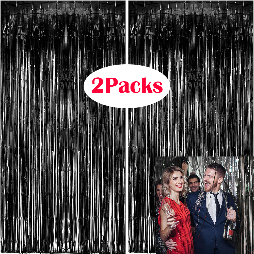 2Packs Black Metallic Tinsel F - Tinsel Garland Decoration incelemesi ve fiyatı