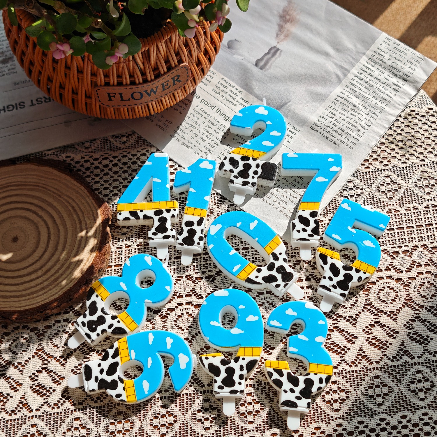 1PC,Number 1-9Blue Sky and Whi - Holiday Candle Set incelemesi ve fiyatı