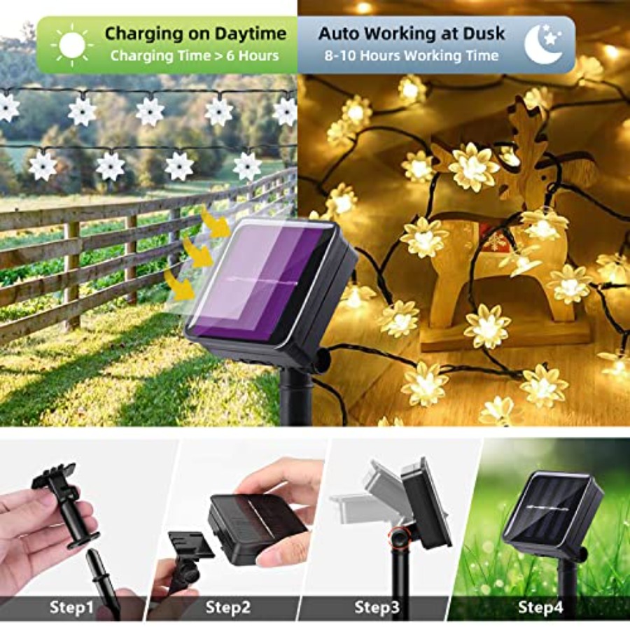 Solar Flower String Lights Out - Christmas Lights Outdoor incelemesi ve fiyatı