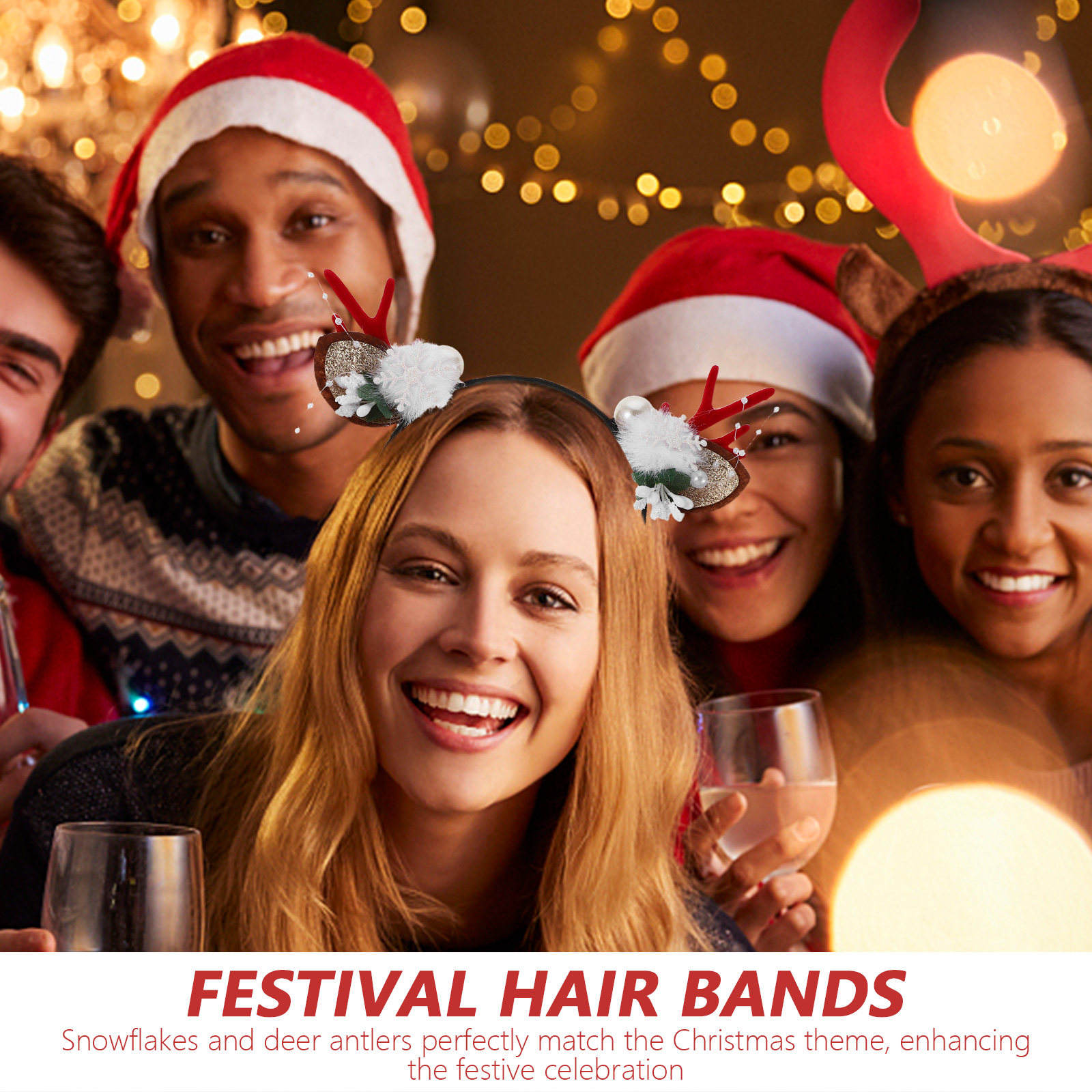 4Pcs Festive Reindeer Antlers  - Reindeer Antlers Headband incelemesi ve fiyatı