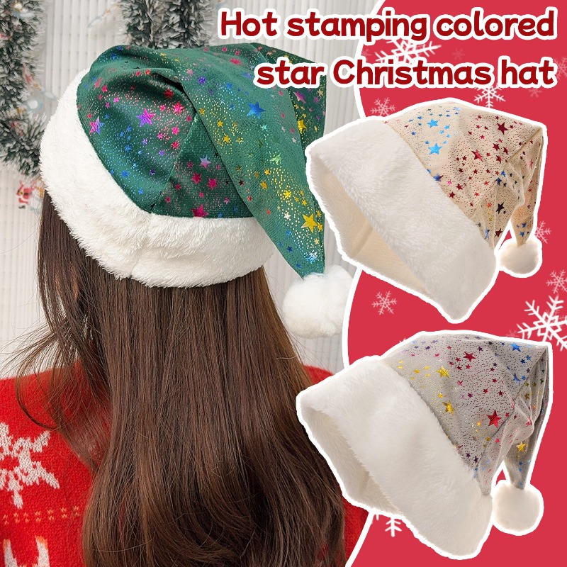 1-10Pcs Christmas Hat Warm Red - Santa Hat Plush incelemesi ve fiyatı