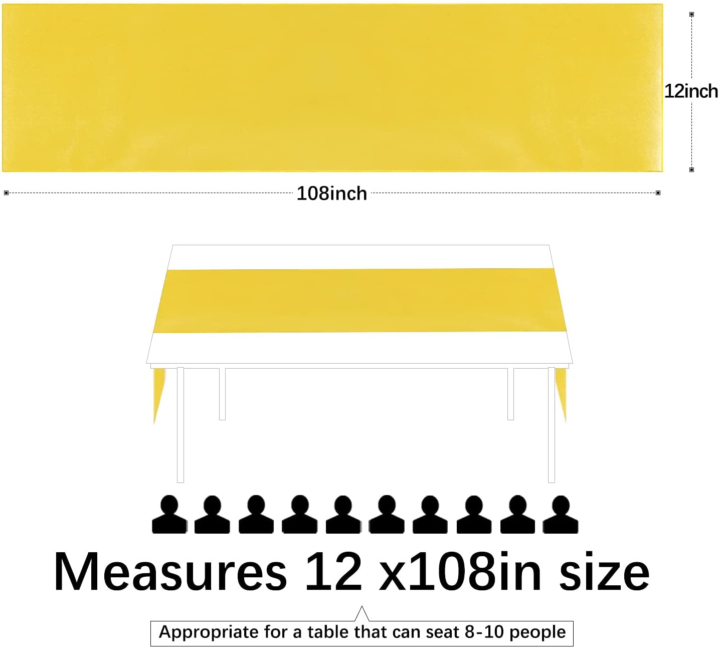 12x108 Inch Satin Wedding Tabl - Christmas Table Runner incelemesi ve fiyatı