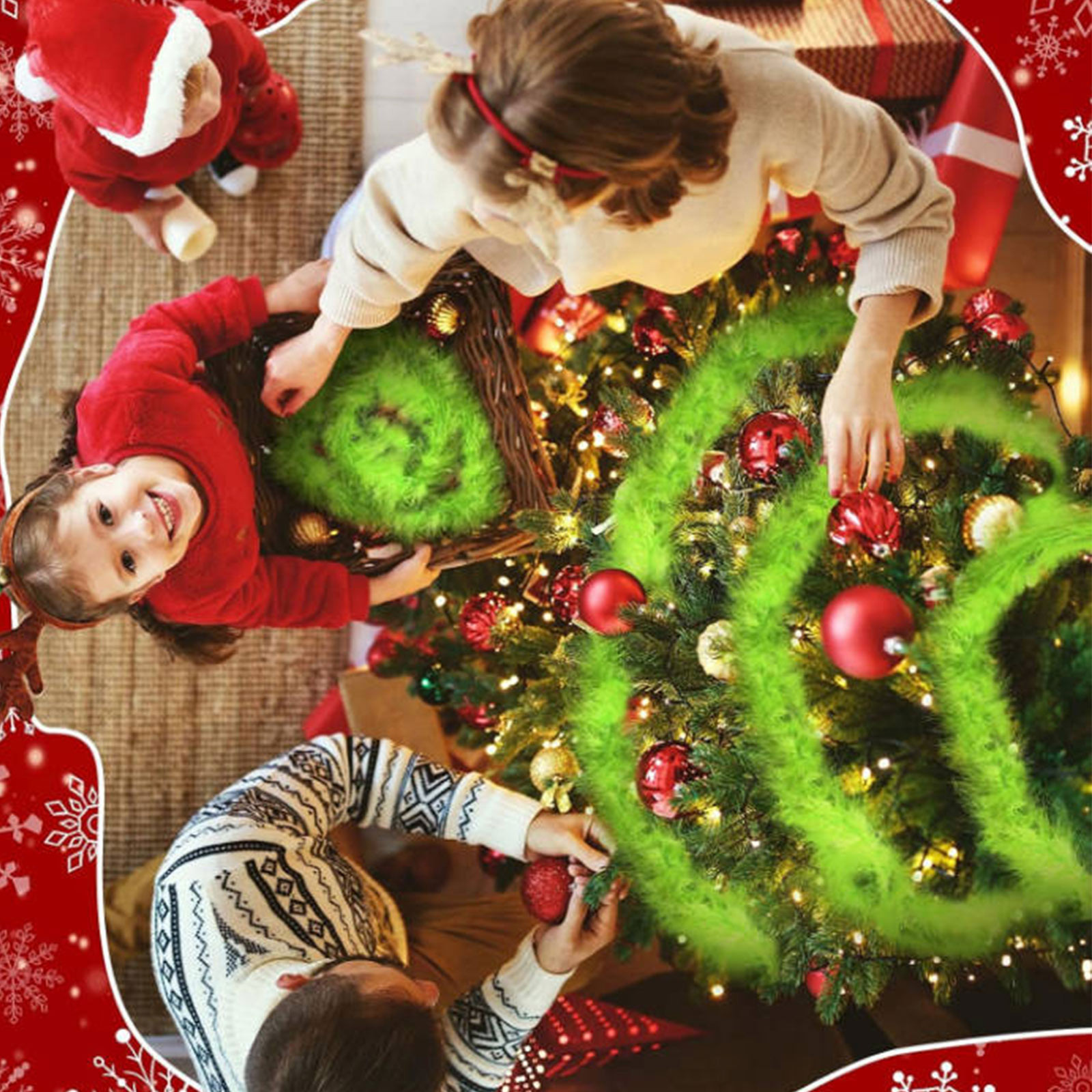 Christmas Garland 3 PCS 20 Fee - Tinsel Garland Decoration incelemesi ve fiyatı