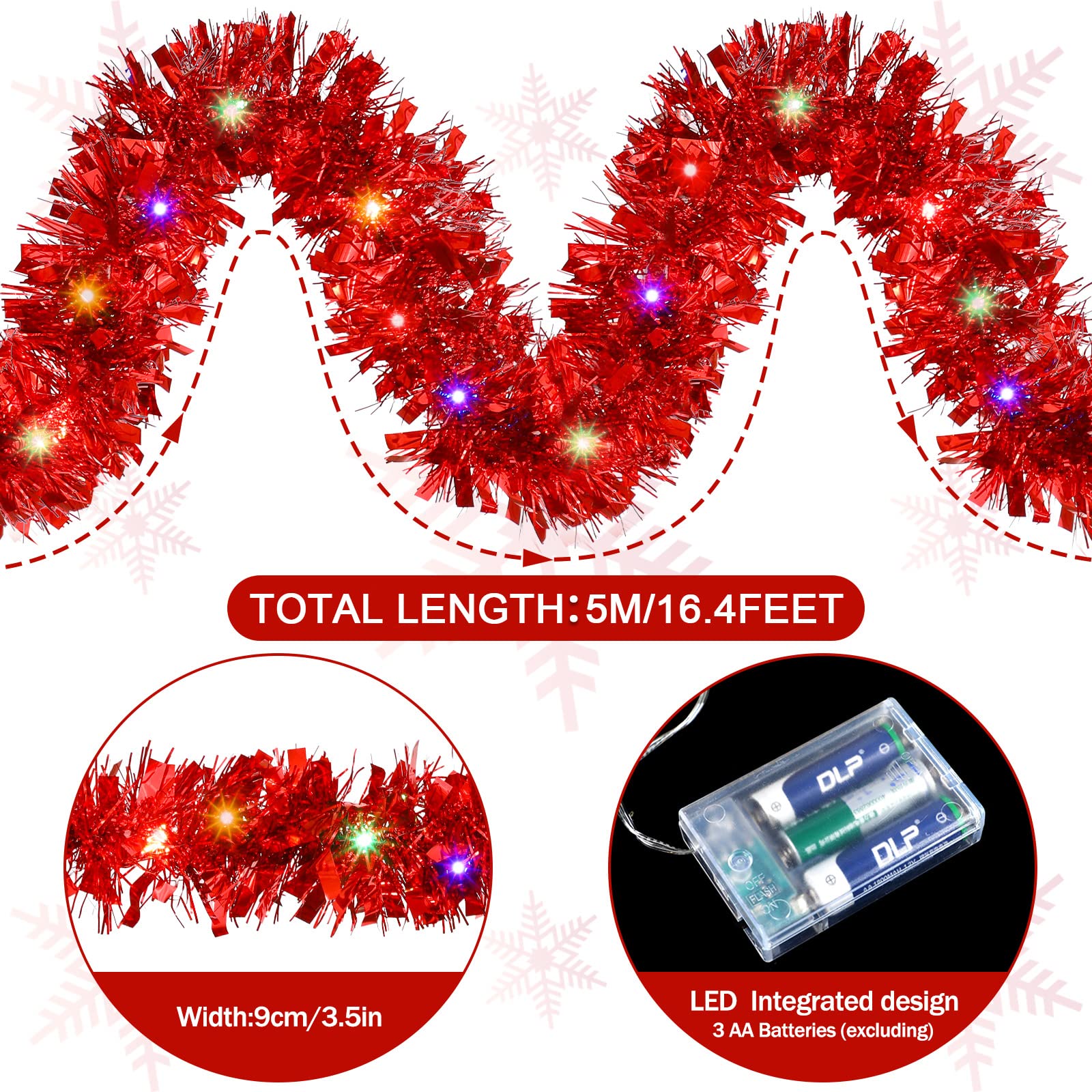 1/3pcs 5M Christmas Tinsel Gar - Tinsel Garland Decoration incelemesi ve fiyatı