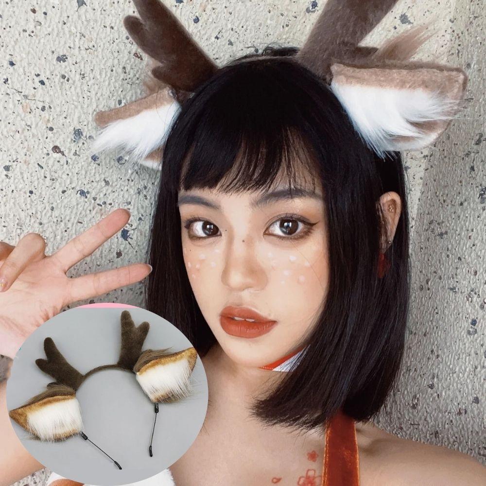 Handmade Animal Fur Antler Hea - Reindeer Antlers Headband incelemesi ve fiyatı
