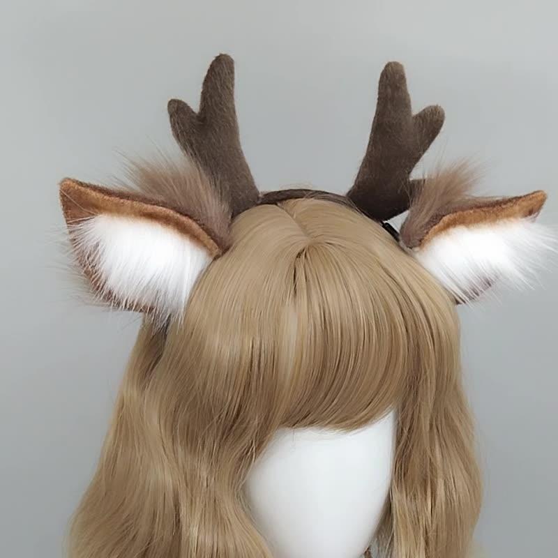 Handmade Animal Fur Antler Hea - Reindeer Antlers Headband incelemesi ve fiyatı