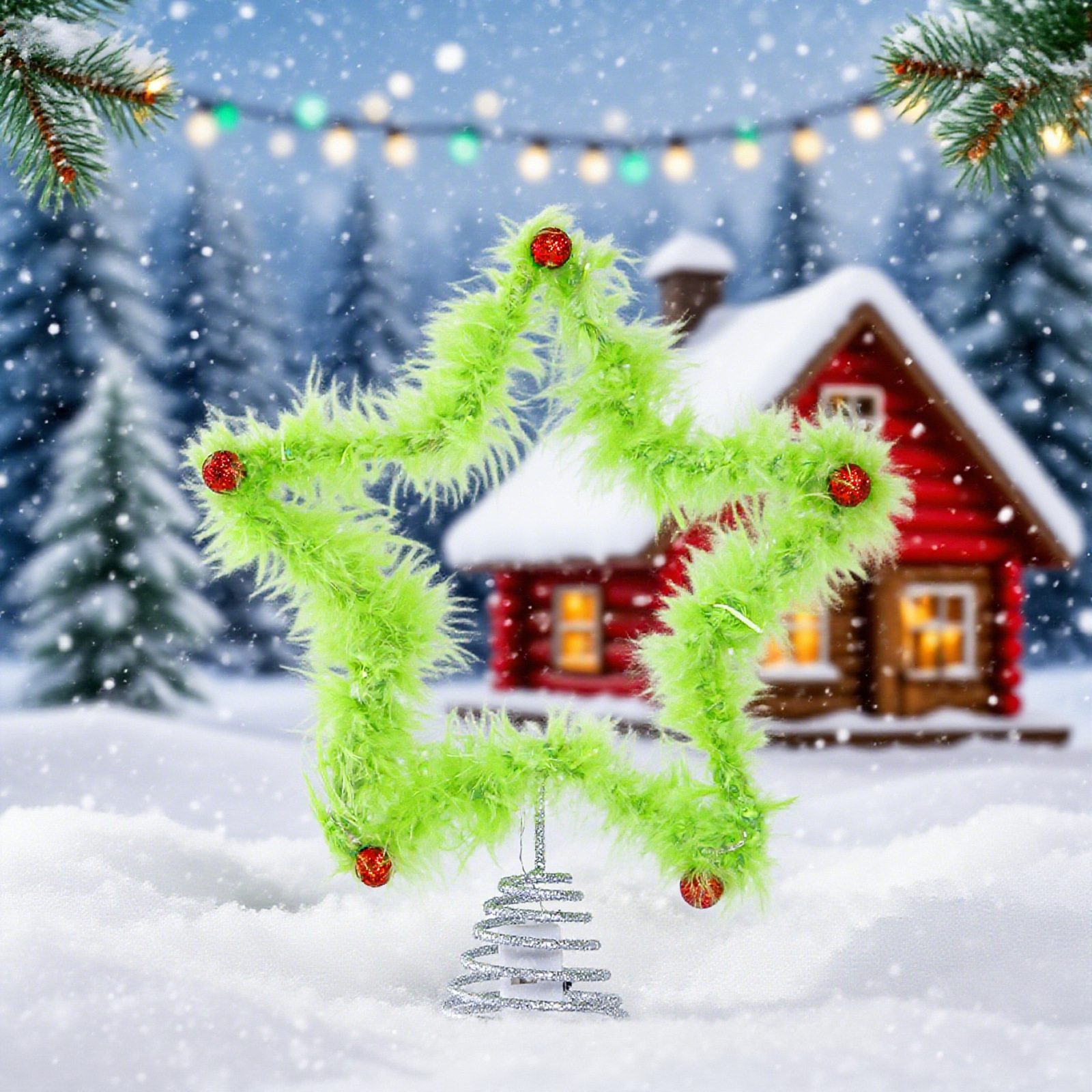 Christmas Fuzzy Grinch Star Tr - Star Tree Topper incelemesi ve fiyatı