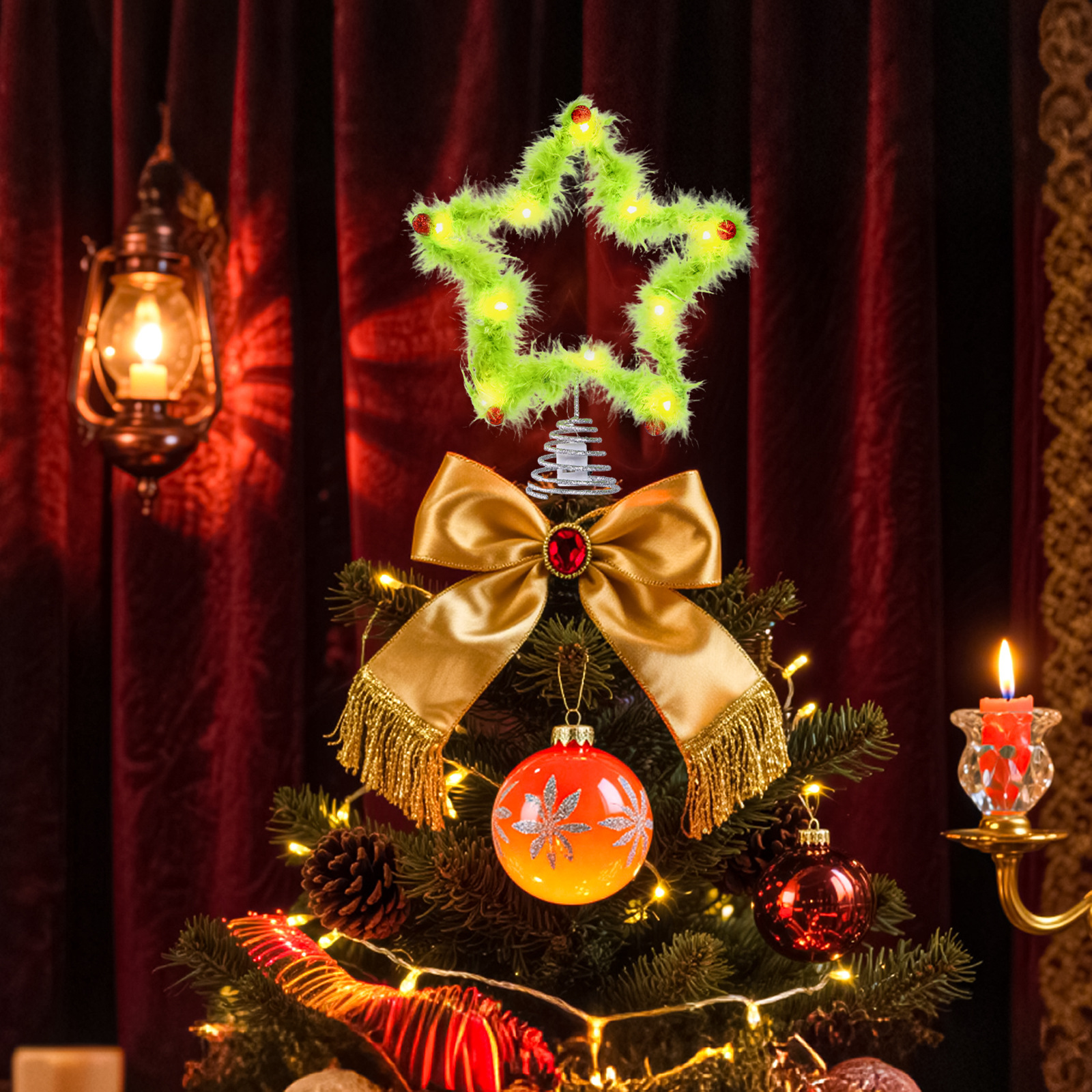 Christmas Fuzzy Grinch Star Tr - Star Tree Topper incelemesi ve fiyatı