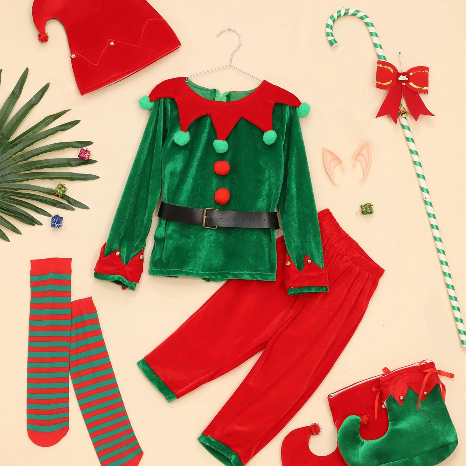 Boys Christmas Santa Claus Cos - Elf Costume Christmas incelemesi ve fiyatı