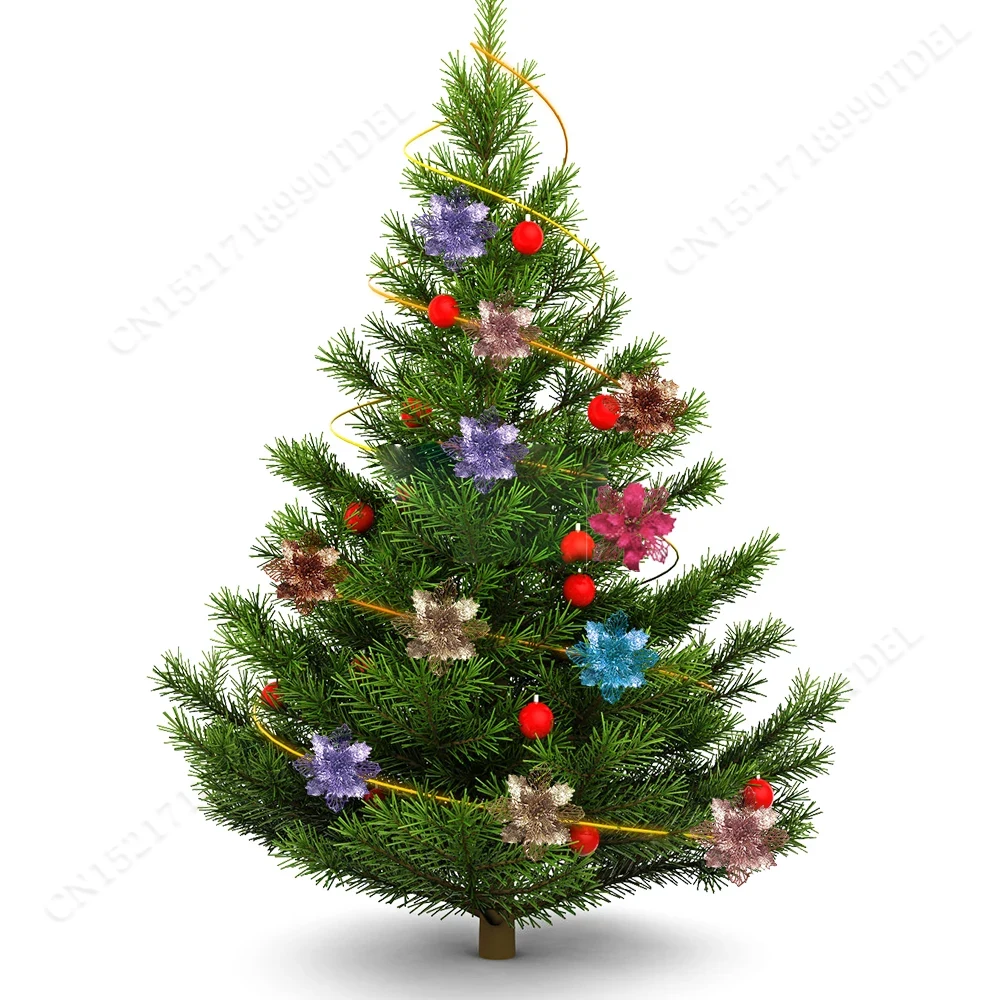 5pcs 9cm Glitter Artifical Chr - Christmas Wreath Fake incelemesi ve fiyatı