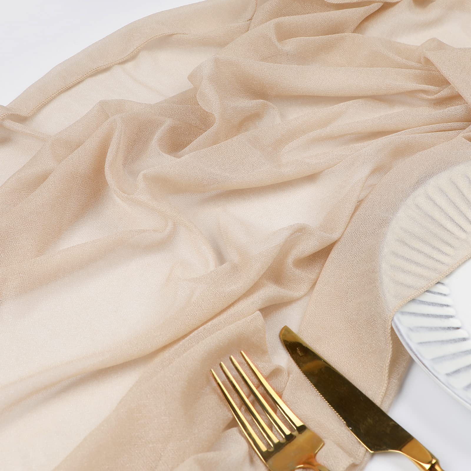 Beige Table Runner Chiffon Tab - Christmas Table Runner incelemesi ve fiyatı