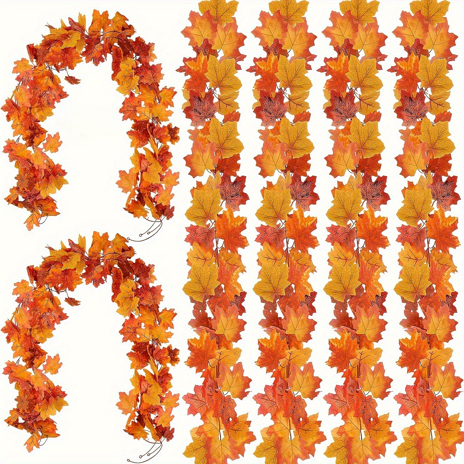 100CM Autumn Artificial Maple  - Christmas Wreath Fake incelemesi ve fiyatı