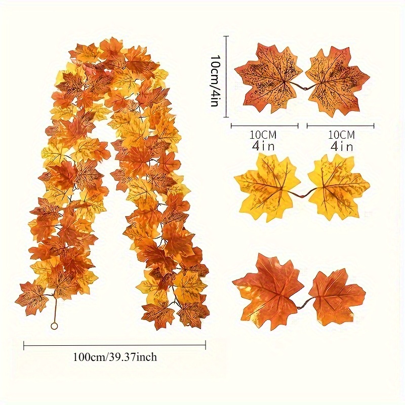 100CM Autumn Artificial Maple  - Christmas Wreath Fake incelemesi ve fiyatı