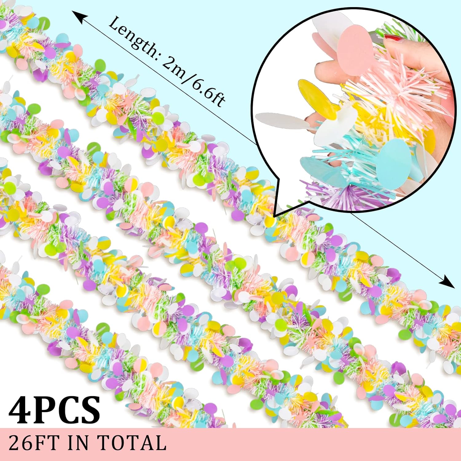 4pc Easter Tinsel Garlands Col - Tinsel Garland Decoration incelemesi ve fiyatı