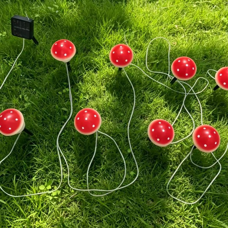 Solar Mushroom String Lights W - Christmas Lights Outdoor incelemesi ve fiyatı