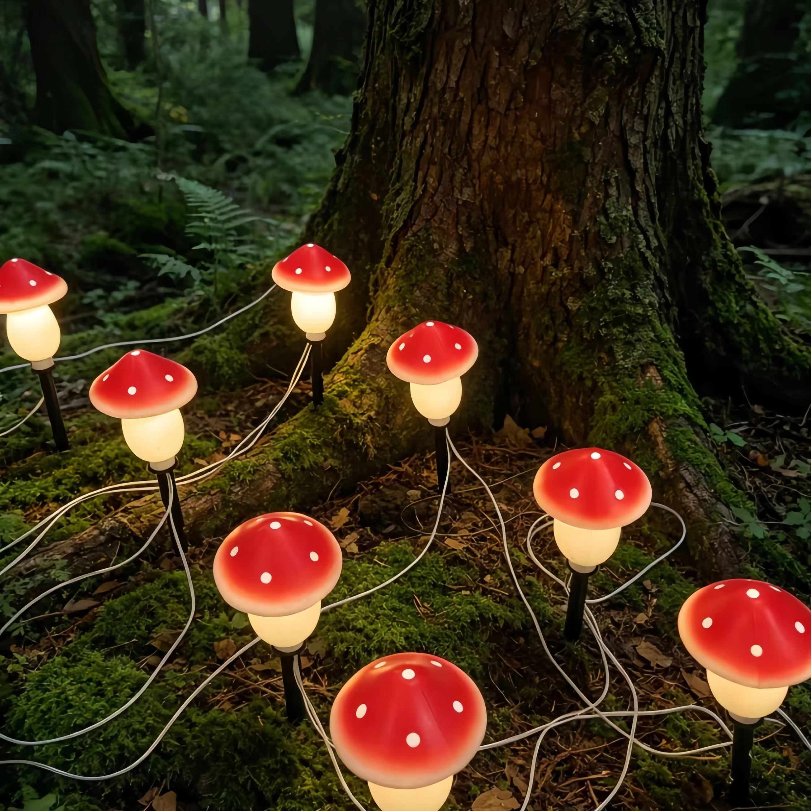 Solar Mushroom String Lights W - Christmas Lights Outdoor incelemesi ve fiyatı