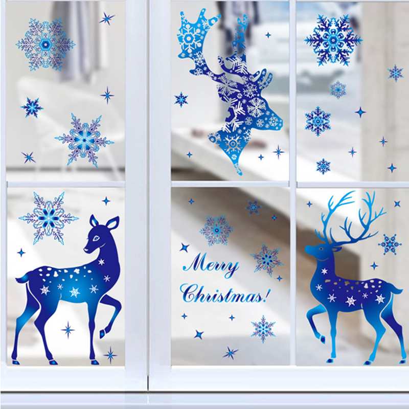 Christmas Window Stickers Elk  - Snowflake Window Decal incelemesi ve fiyatı