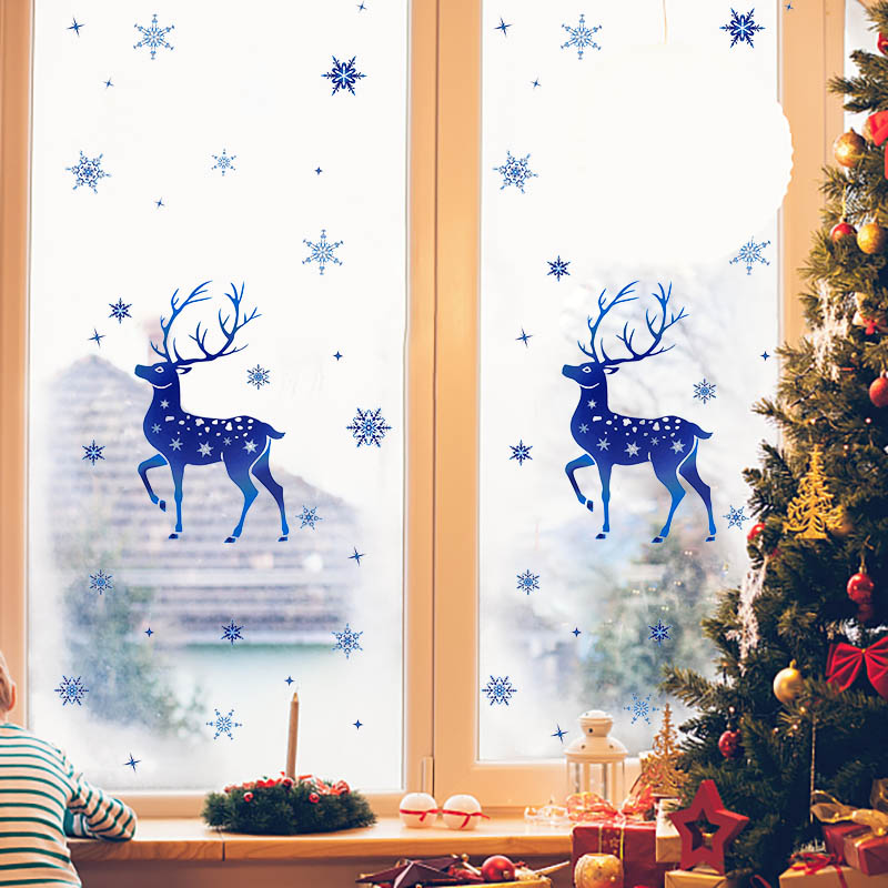 Christmas Window Stickers Elk  - Snowflake Window Decal incelemesi ve fiyatı