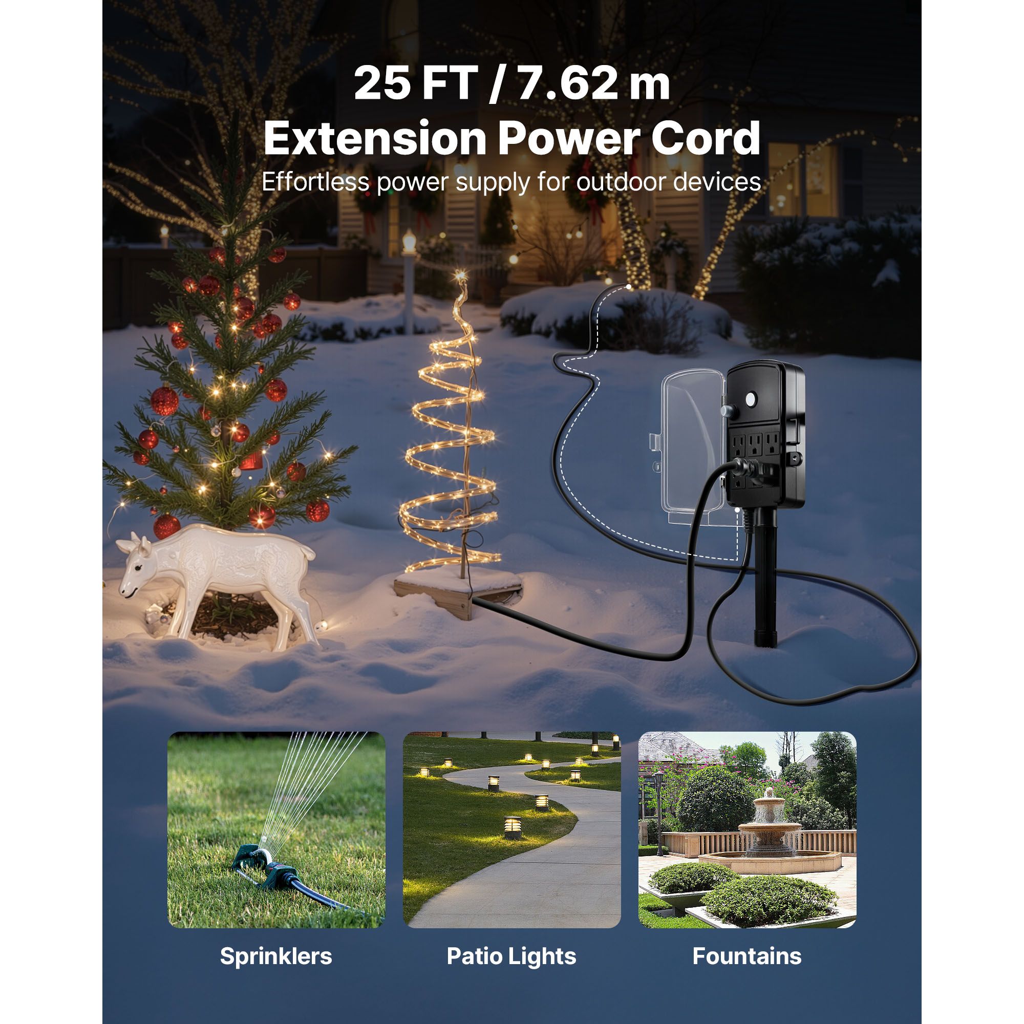 Outdoor Power Stake 25FT Exten - Christmas Lights Outdoor incelemesi ve fiyatı