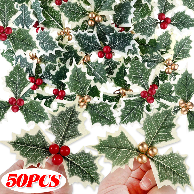 5-50pcs Christmas Holly Berrie - Christmas Wreath Fake incelemesi ve fiyatı